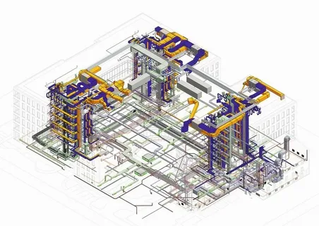 Architect working on a BIM modeling service project using Bentley BIM software in a USA-based design firm