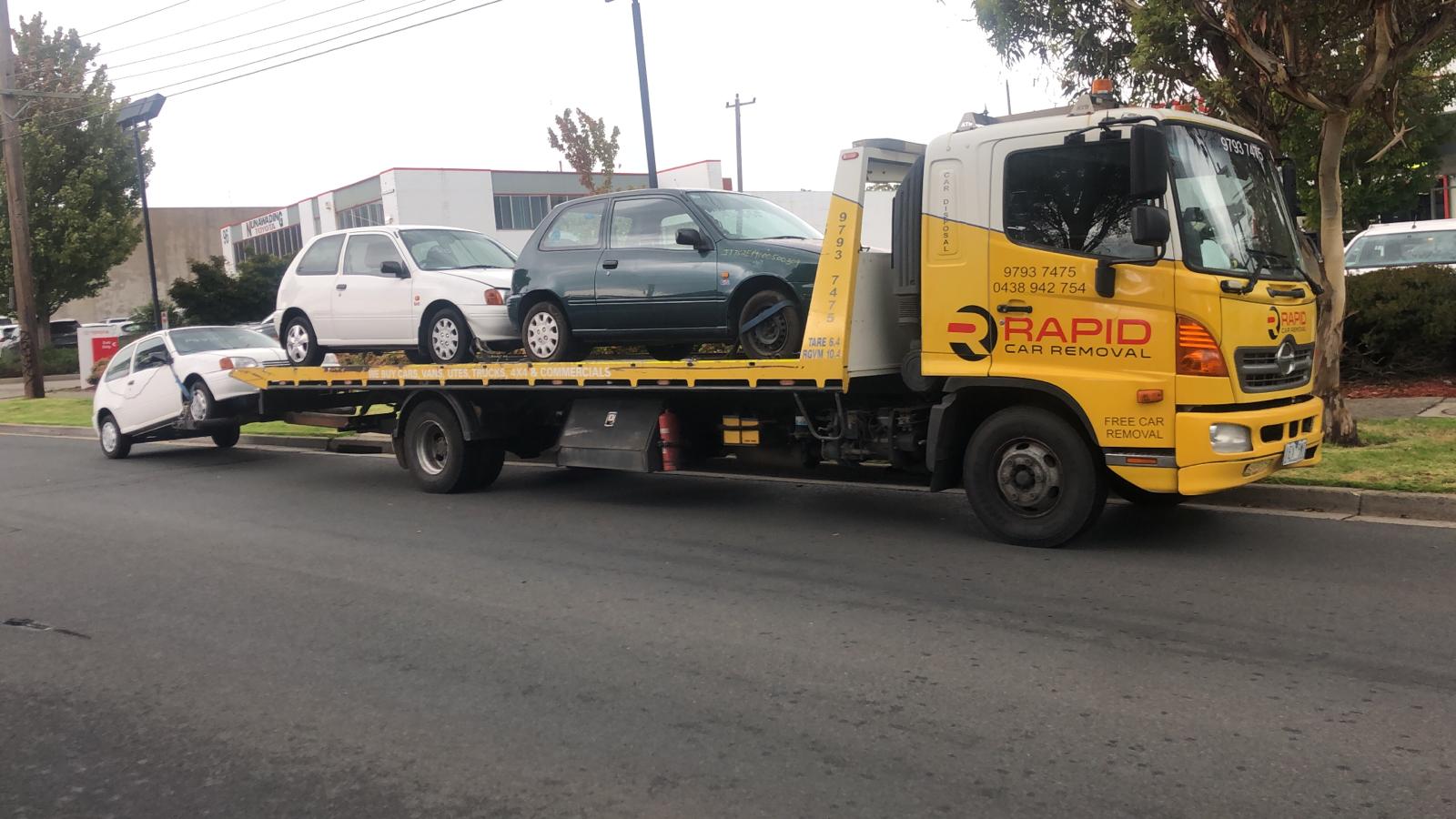 Scrap car being dismantled at Best Wreckers Melbourne for eco-friendly recycling