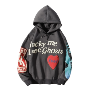 "Lucky Me I See Ghosts" Graphic Hoodie – Kanye West Inspired Streetwear