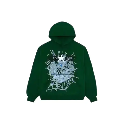 Hunter Green Sp5der Web Hoodie