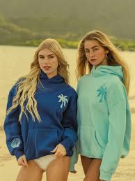 Pink Palm Puff Hoodies