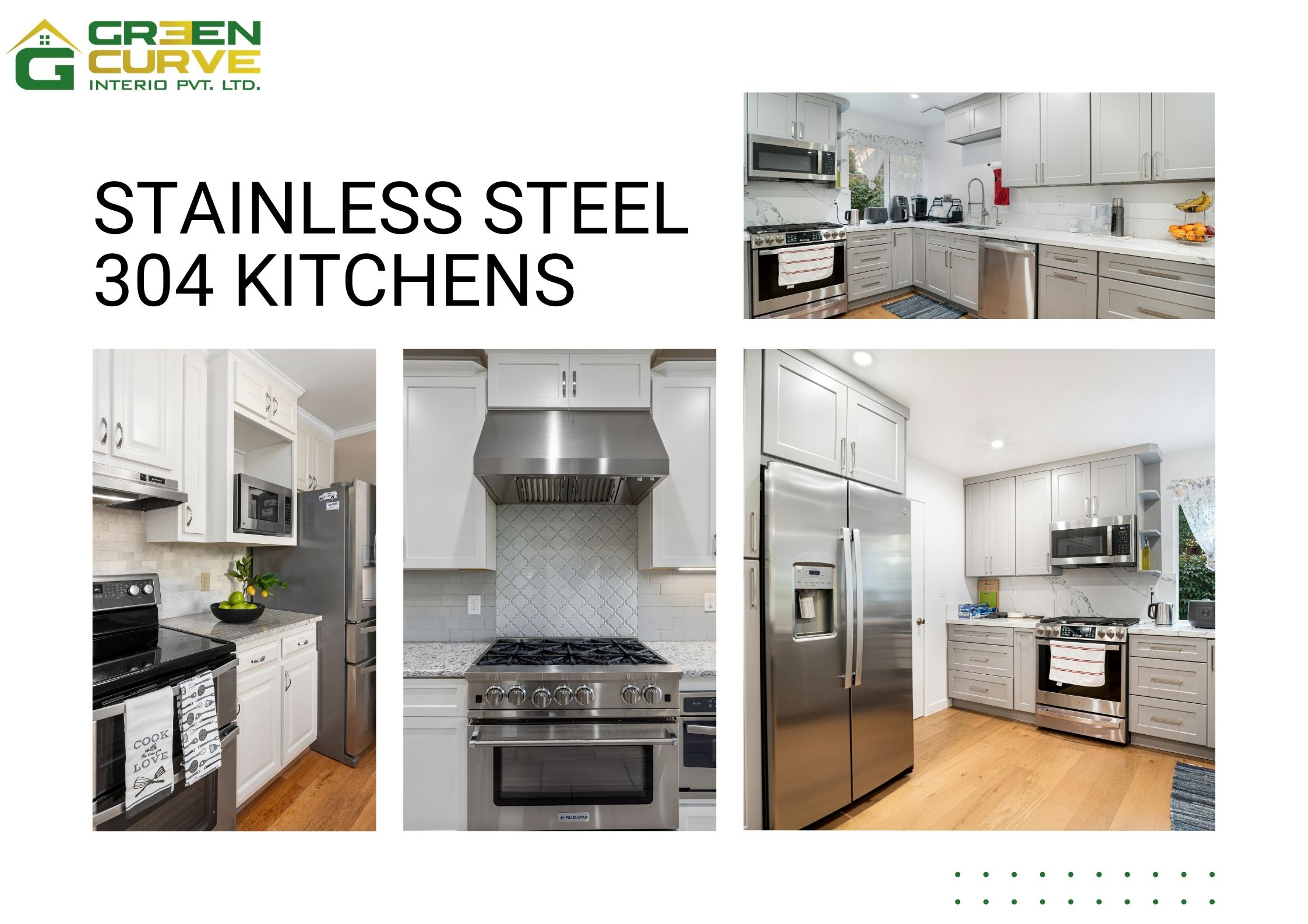 Stainless Steel 304 Kitchens - Green Curve Interio