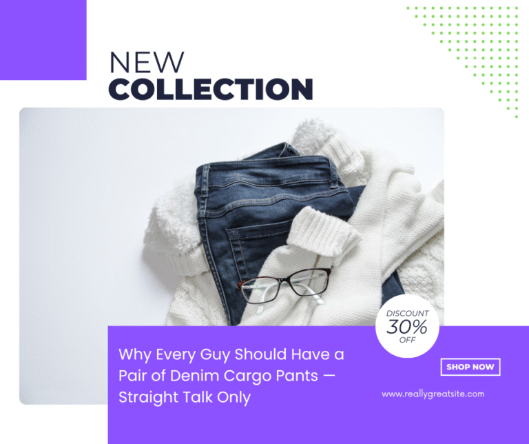 denim cargo pants for men