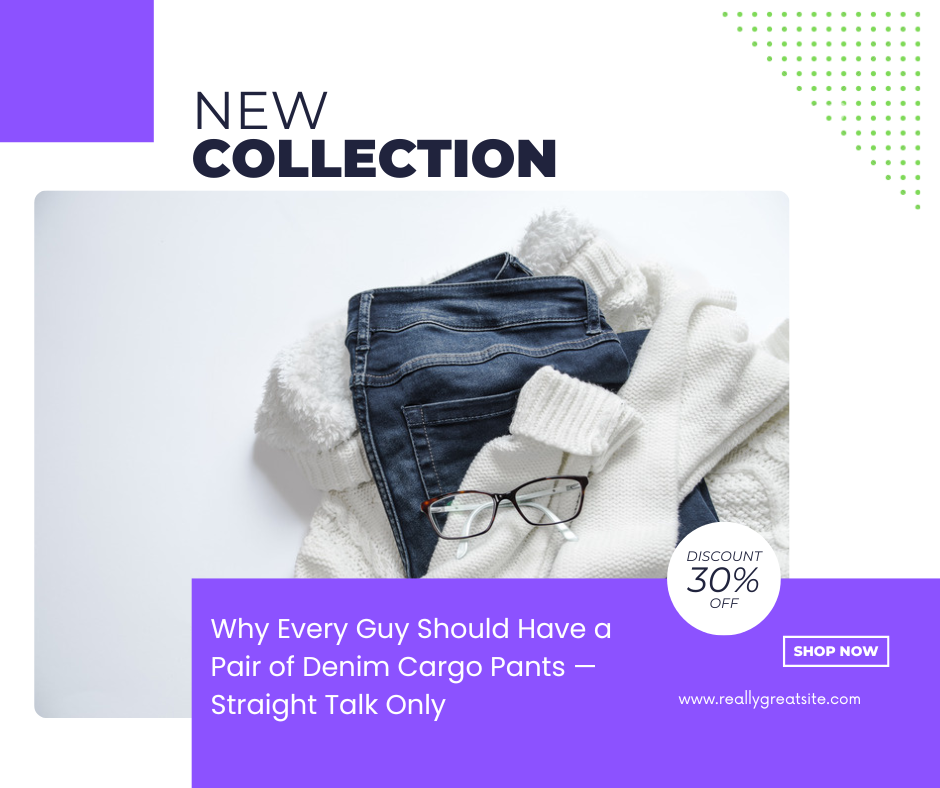 denim cargo pants for men