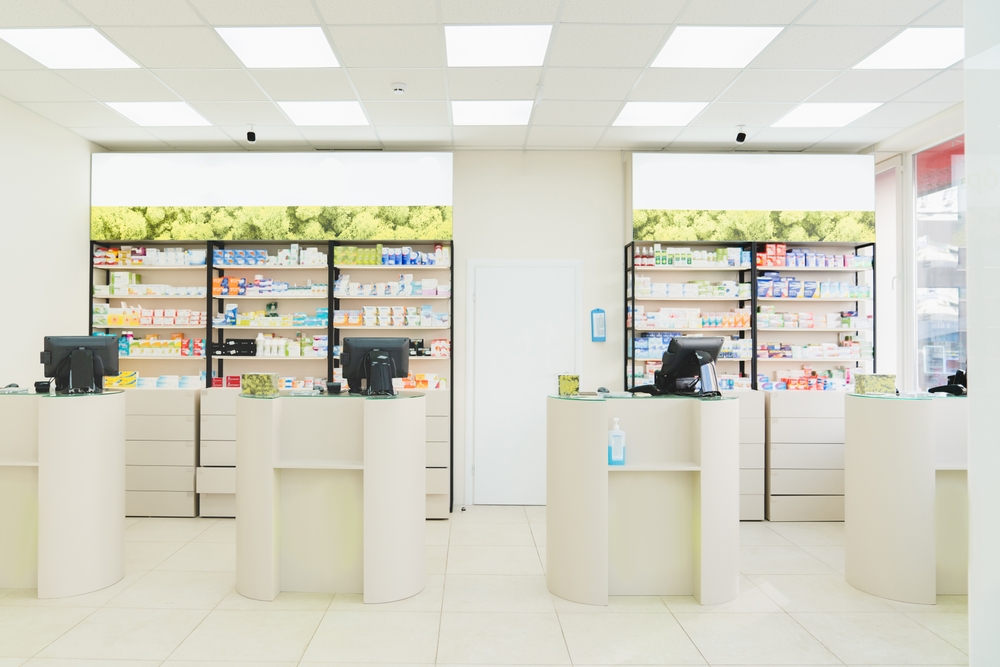Four,Empty,Without,Visitors,Clients,Staff,Cash,Point,Desks,At