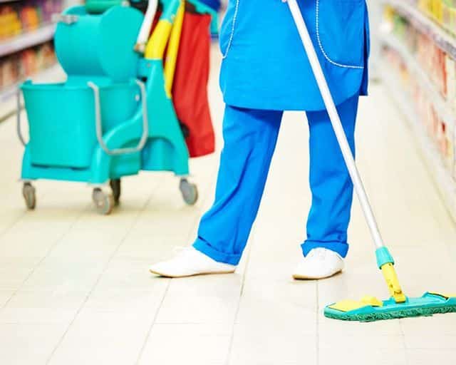 Clean and organized retail store interior in New York, showing spotless floors and well-maintained product displays