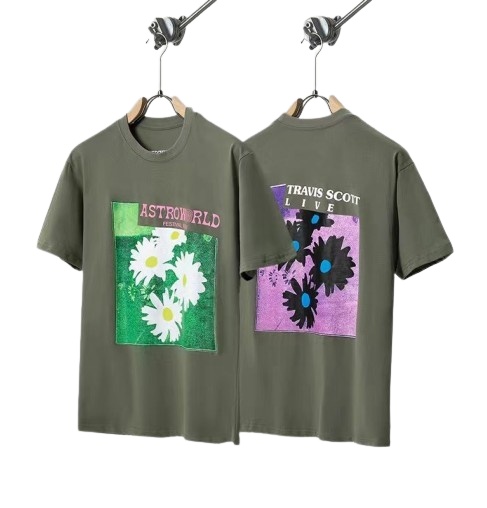 "Festival Flower Greenish Shirt for Men Unique Floral Print for Summer Music Vibes