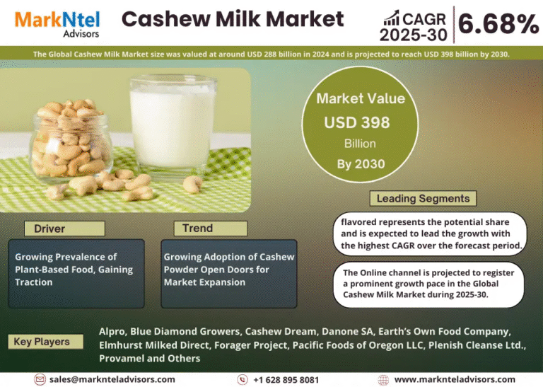 Cashew Milk Market to Witness 6.68% CAGR Growth Amid Rising Demand and Innovation