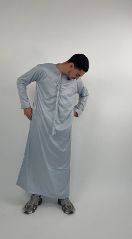 Elegance Redefined: The Allure of the Grey Emirati Thobe