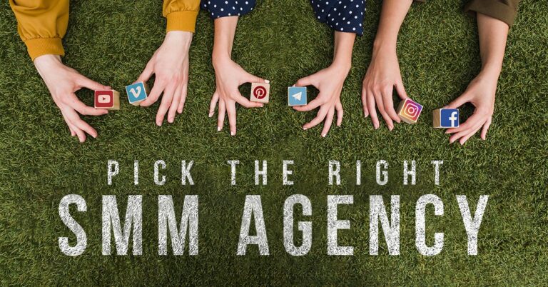 Choose the right Social Media Agency witten on Grass